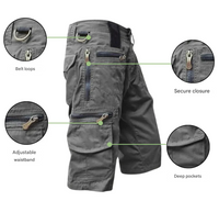 Men's Cargo Shorts - TrailTrek-Grey-S-State of Style
