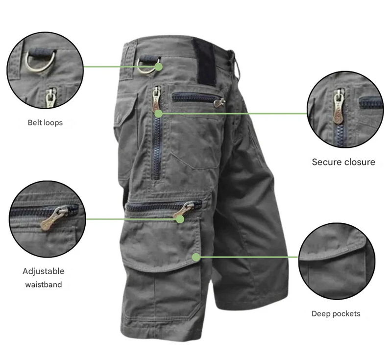 Men's Cargo Shorts - TrailTrek-Grey-S-State of Style