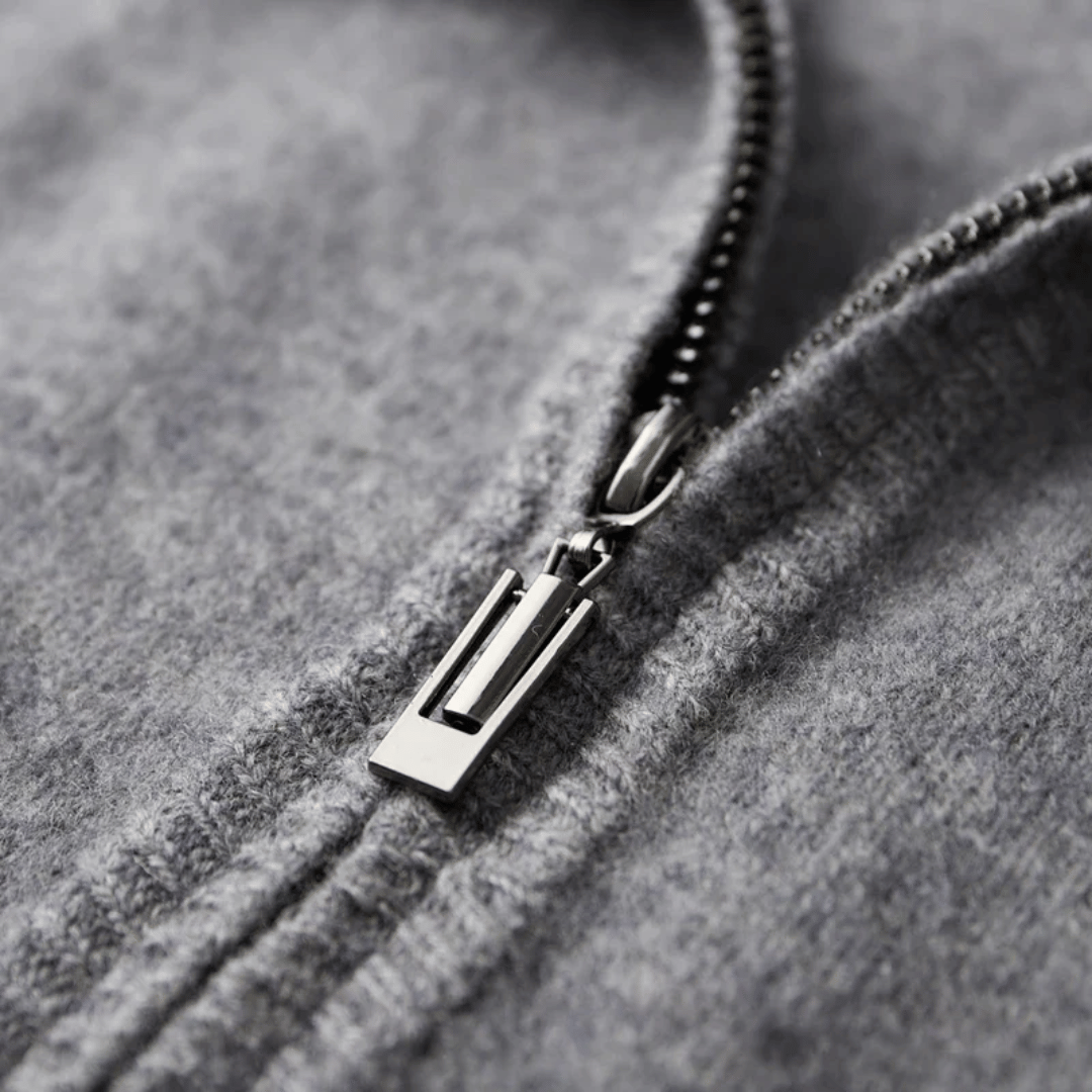 Men's Cashmere Zip Jacket – Laurent-Khaki-S-State of Style
