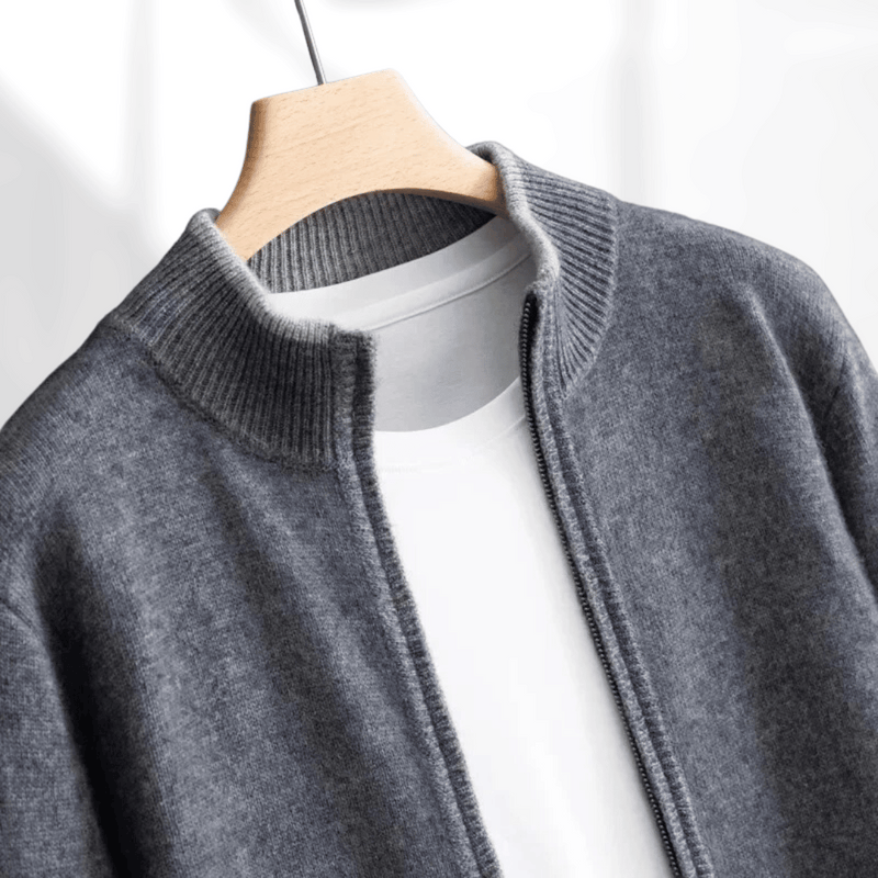 Men's Cashmere Zip Jacket – Laurent-Khaki-S-State of Style