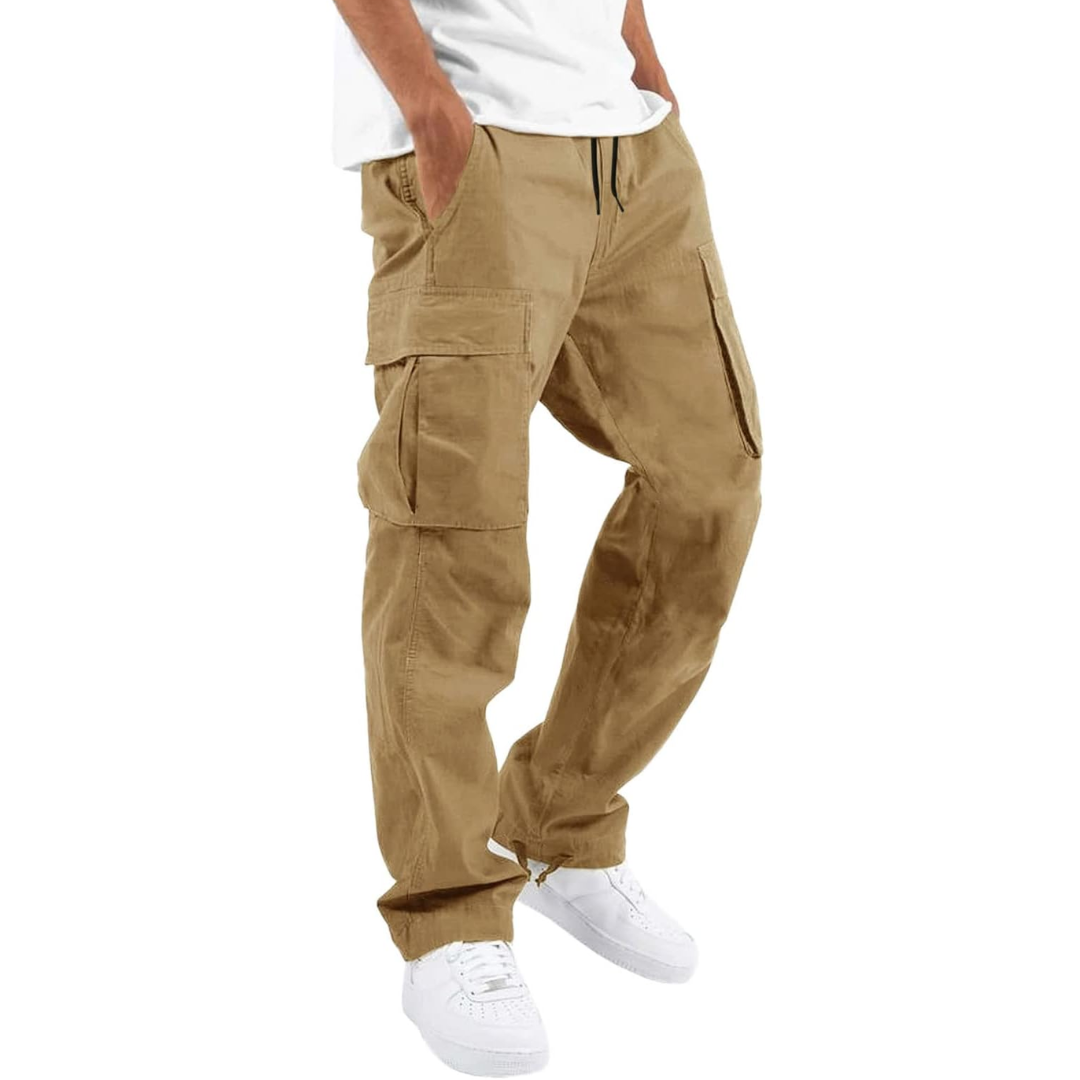 Men's Casual Cargo Joggers - Vincent-Khaki-S-State of Style