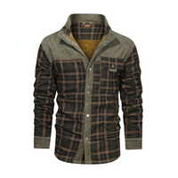 Men's Checked Outdoor Jacket - Mason-Light Green-S-State of Style