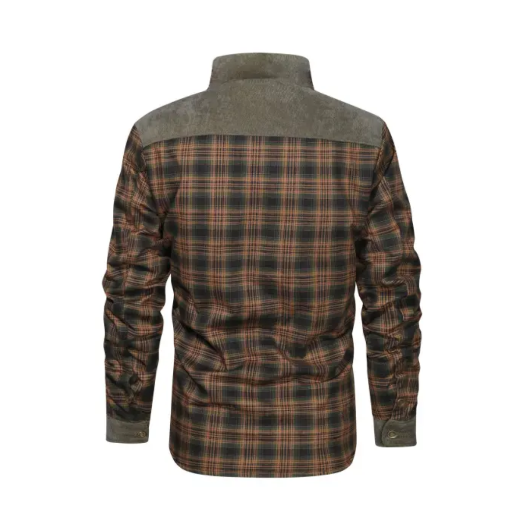 Men's Checked Outdoor Jacket - Mason-Olive Green-S-State of Style