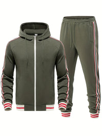 Men's Comfortable Tracksuit - Damon-Army Green-S-State of Style
