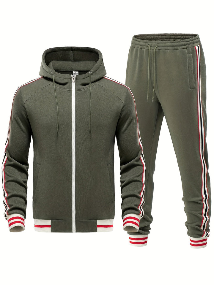 Men's Comfortable Tracksuit - Damon-Army Green-S-State of Style