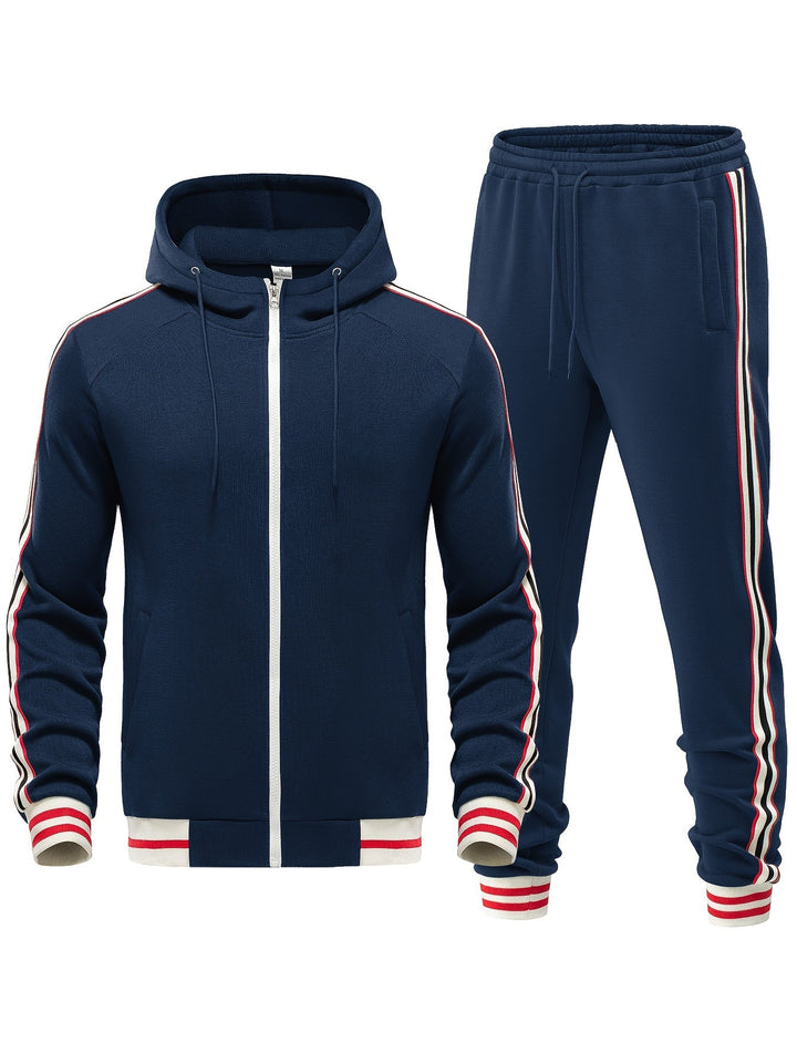 Men's Comfortable Tracksuit - Damon-Navy Blue-S-State of Style