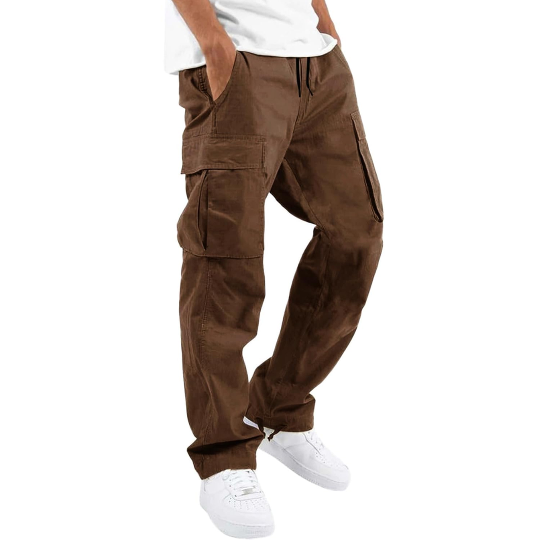Men's Cotton Cargo Joggers - Arno-Brown-S-State of Style