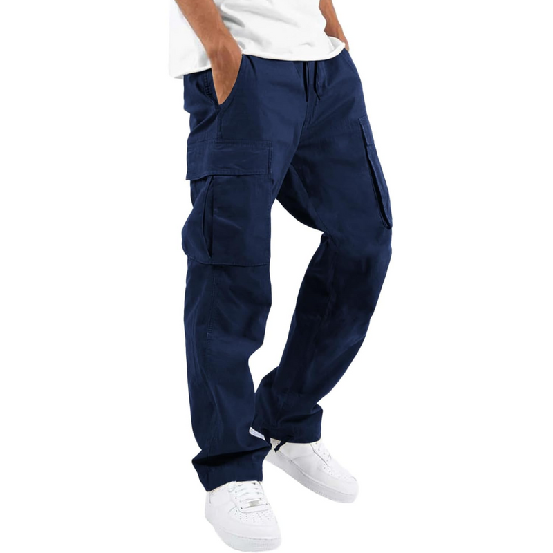 Men's Cotton Cargo Joggers - Arno-Marine blue-S-State of Style