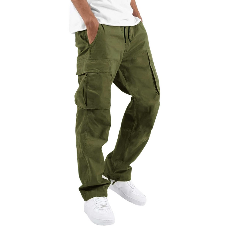 Men's Cotton Cargo Joggers - Arno-Olive green-S-State of Style