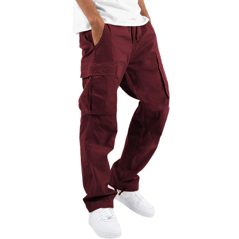 Men's Cotton Cargo Joggers - Arno-Red-S-State of Style