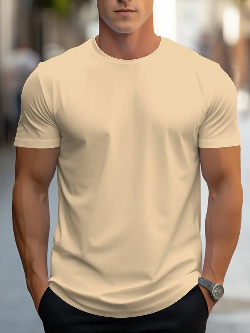 Men's cotton T-shirt – Nico-Beige-S-State of Style
