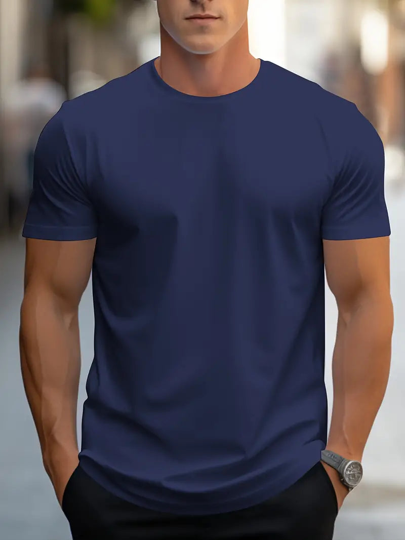 Men's cotton T-shirt – Nico-Dark blue-S-State of Style