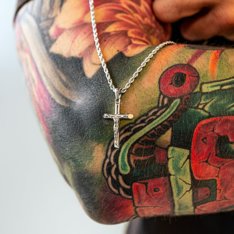 Men’s Cross Necklace - Salvator-Silver-State of Style