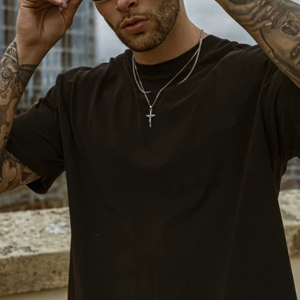 Men’s Cross Necklace - Salvator-Silver-State of Style