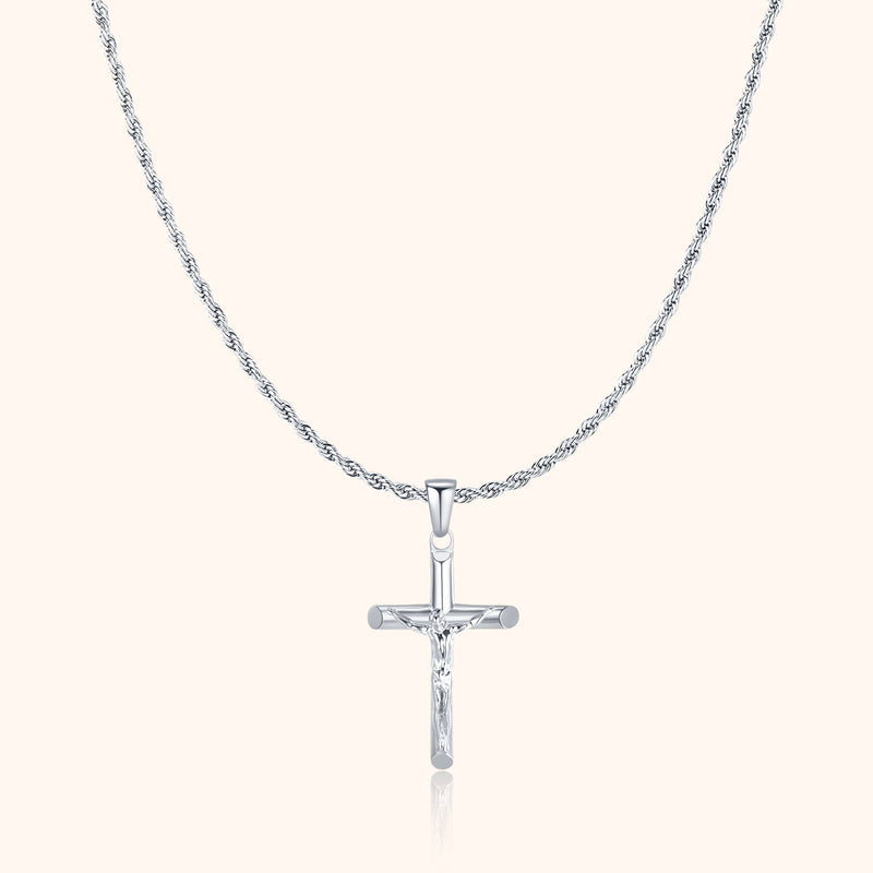 Men’s Cross Necklace - Salvator-Silver-State of Style