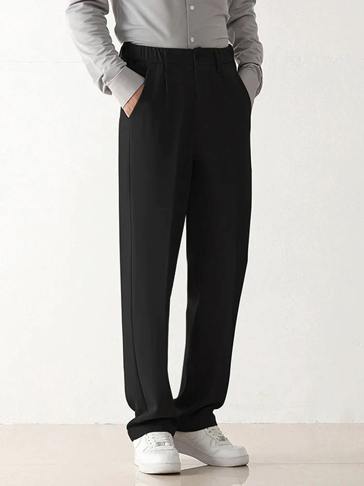 Men's Draped Formal Trousers - Bruno-Black-S-State of Style