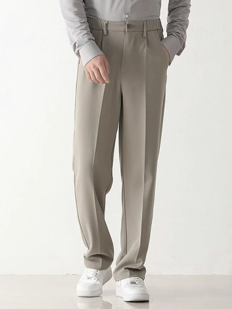 Men's Draped Formal Trousers - Bruno-Khaki-S-State of Style