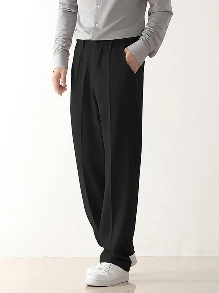 Men's Draping Formal Trousers - Bruno-Black-S-State of Style