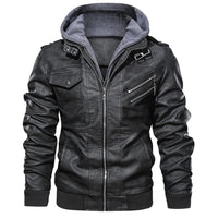 Men's Faux Leather Biker Jacket – Dane-Black-S-State of Style