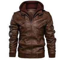 Men's Faux Leather Biker Jacket – Dane-Brown-S-State of Style