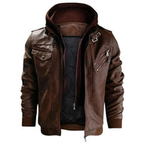 Men's Faux Leather Biker Jacket – Dane-Brown-S-State of Style
