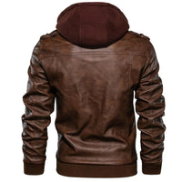 Men's Faux Leather Biker Jacket – Dane-Brown-S-State of Style