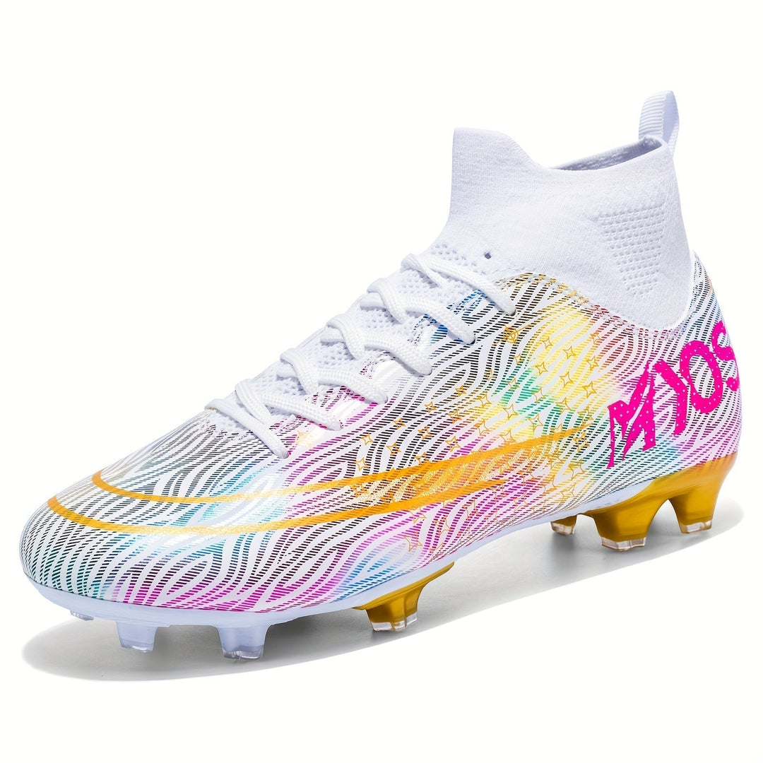 Men's Football Boots with Grip & High Ankle Design – Dario-White-7-State of Style