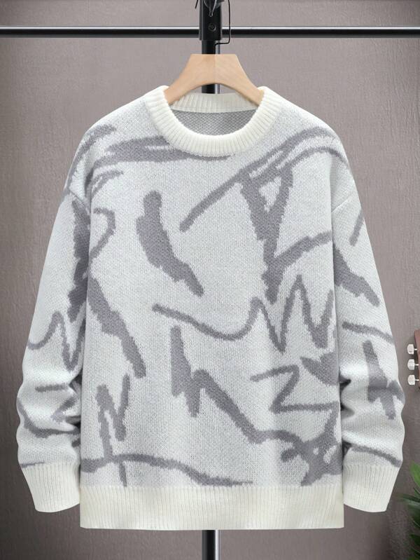 Men’s Graphic Print Sweater - Arvid-Black-S-State of Style