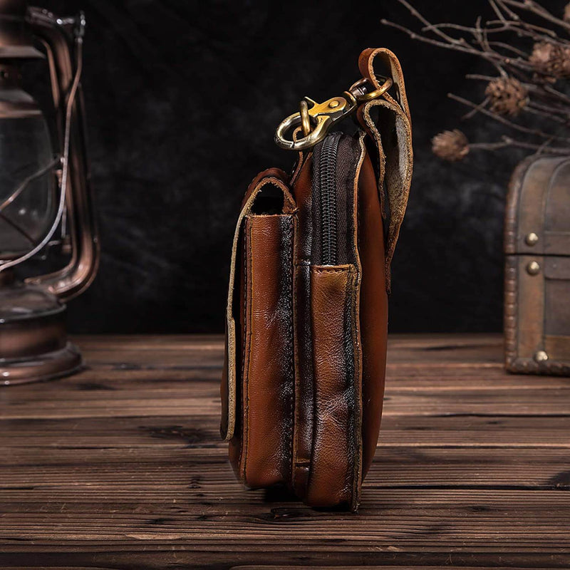 Men's High-Quality Leather Waist Bag - Guardian Leather-Dark Brown-State of Style