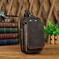 Men's High-Quality Leather Waist Bag - Guardian Leather-Dark Brown-State of Style