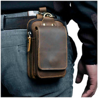 Men's High-Quality Leather Waist Bag - Guardian Leather-Dark Brown-State of Style