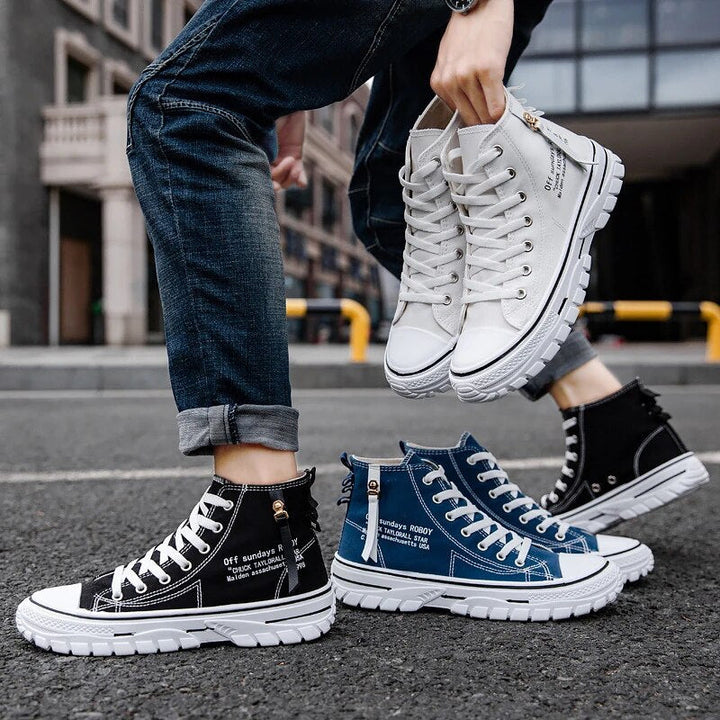 Men's High-Top Sneakers - Viggo FlexCity-White-6-State of Style