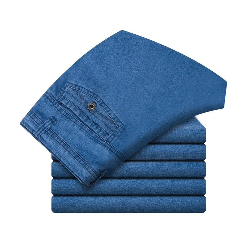 Men's High Waist Straight Leg Jeans – Tobias-Light blue-30WX30L (50-60kg)-State of Style