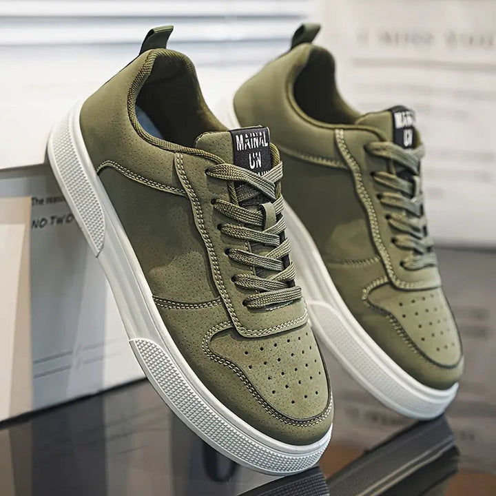 Men's hiking shoes made of suede leather with comfort sole & style – Marco-Green-6-State of Style
