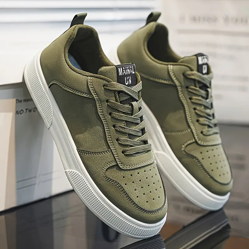 Men's hiking shoes made of suede leather with comfort sole & style – Marco-Green-6-State of Style