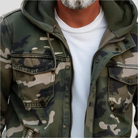 Men's hooded jacket in camouflage look – Bruno-Gray-XS-State of Style