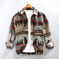 Men's Jacquard Flannel Shirt | Stylish & Comfortable-Rustic Brown-S-State of Style