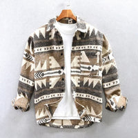 Men's Jacquard Flannel Shirt | Stylish & Comfortable-Sandwood Tan-S-State of Style
