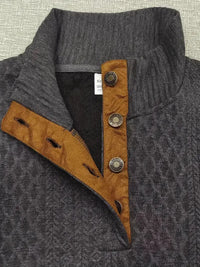 Men's Knitted Outdoor Sweater with Patches - Logan-Black-S-State of Style