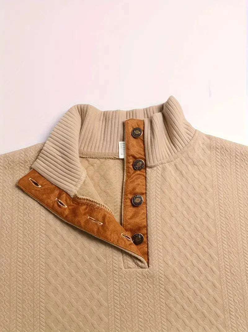 Men's Knitted Outdoor Sweater with Patches - Logan-Black-S-State of Style