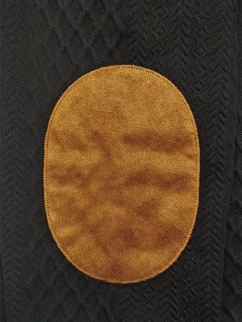 Men's Knitted Outdoor Sweater with Patches - Logan-Black-S-State of Style