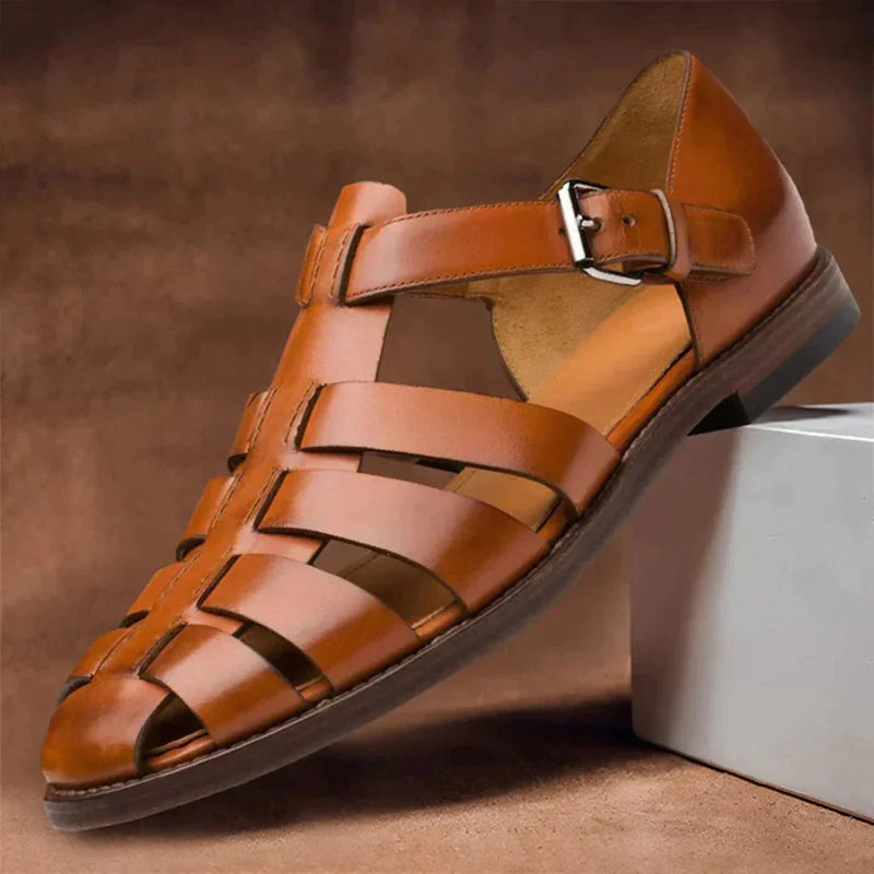Men's Leather Sandals – Dax-Brown-6-State of Style