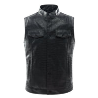 Men's Leather Vest - Viper-Black-S-State of Style