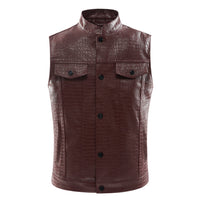 Men's Leather Vest - Viper-Black-S-State of Style