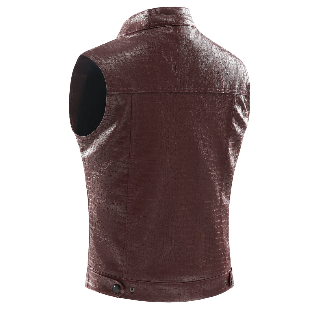 Men's Leather Vest - Viper-Black-S-State of Style