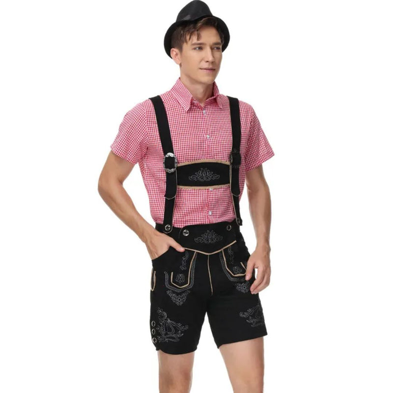 Men’s Lederhosen Daniel – Traditional Bavarian Oktoberfest Costume-Blue-M-State of Style