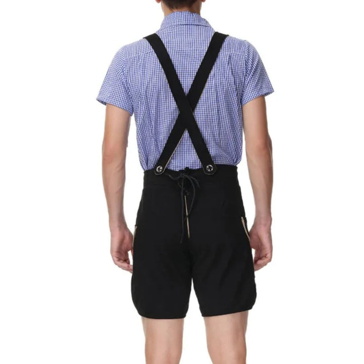 Men’s Lederhosen Daniel – Traditional Bavarian Oktoberfest Costume-Blue-M-State of Style