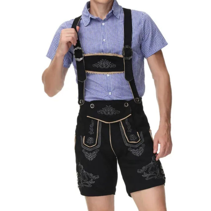 Men’s Lederhosen Daniel – Traditional Bavarian Oktoberfest Costume-Blue-M-State of Style