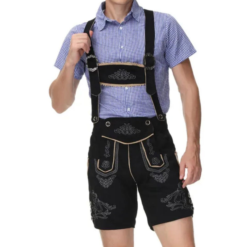Men’s Lederhosen Daniel – Traditional Bavarian Oktoberfest Costume-Blue-M-State of Style