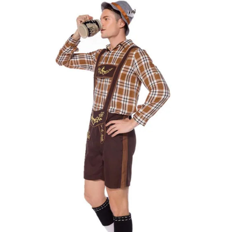 Men’s Lederhosen Eduardo – Traditional Bavarian Oktoberfest Outfit-M-State of Style